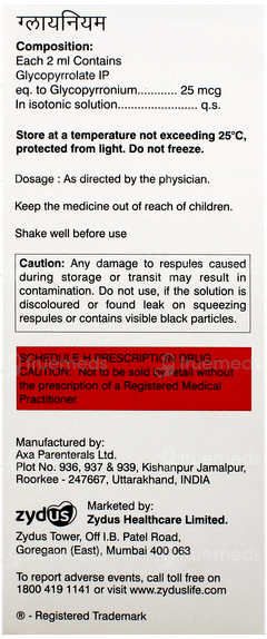 Glynium 2Ml Pack Of 5 Respules Glynium 2Ml Pack Of 5 Respules